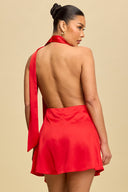 Crimson Drape Satin Mini