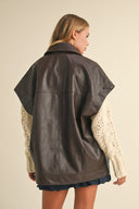 Mocha Edge Oversized Vest