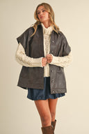 Mocha Edge Oversized Vest