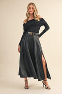 Noir Muse Faux Leather Maxi Skirt