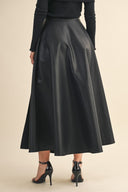 Noir Muse Faux Leather Maxi Skirt