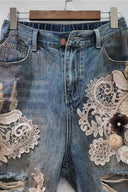 Luxe Bloom Denim Short