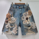 Luxe Bloom Denim Short