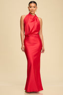 Ruby Red Luxe Satin Gown