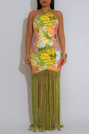 Luxe Tropic Fringe Dress