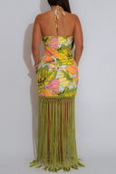 Luxe Tropic Fringe Dress