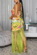 Luxe Tropic Fringe Dress