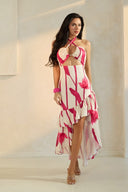 Fuchsia Bloom High-Low Dress