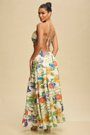 TropiBloom Cutout Maxi Dress
