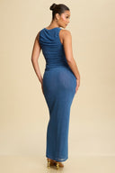 Azure Chainlink Maxi Dress