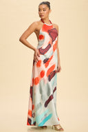 Coral Breeze Luxxe Satin Maxi Dress