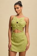 Sage Siren Cut-Out Mini Dress