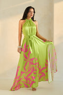 Lime Luxe Botanical Maxi Dress