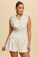 Midnight Dot Ruffle Romper