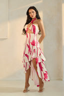Fuchsia Bloom High-Low Dress