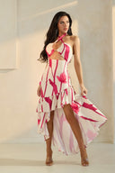 Fuchsia Bloom High-Low Dress
