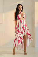 Fuchsia Bloom High-Low Dress