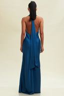 Sapphire Mist Satin Gown