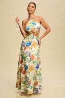 TropiBloom Cutout Maxi Dress